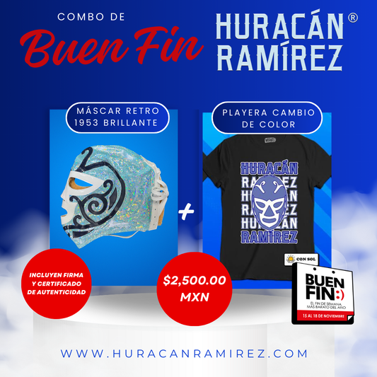 Paquete Buen Fin Máscara Huracán Ramírez Retro con Playera